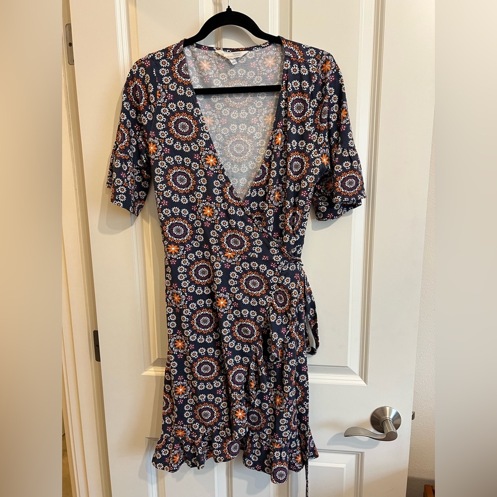 Odd Molly women’s geometric dress print wrap dress. Size 2